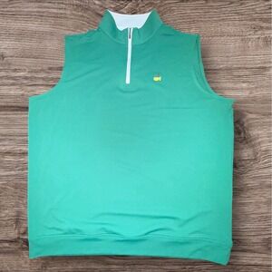 Peter Millar Masters Vest XXL Green Quarter Zip Sleeveless Golf Pullover